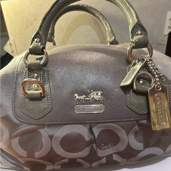 Coach Metallic Gray Satchel - Picture 1 of 11